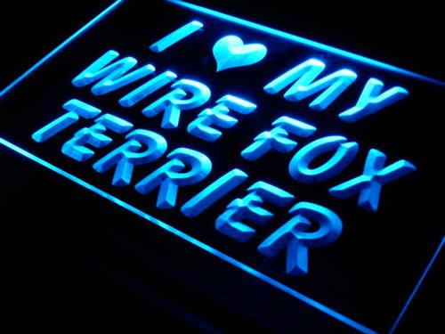 I Love My Wire Fox Terrier Dog Neon Light Sign